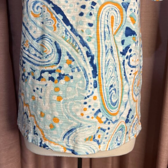 Chicos Women Size 1-M 8 Paisley Print V-Neck Short Sleeve Top Cotton & Modal - Picture 11 of 14